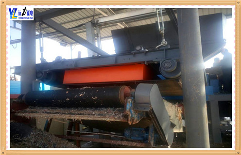 高强磁RCYD-10自卸式永磁除铁器，石料煤厂生物颗粒木材厂